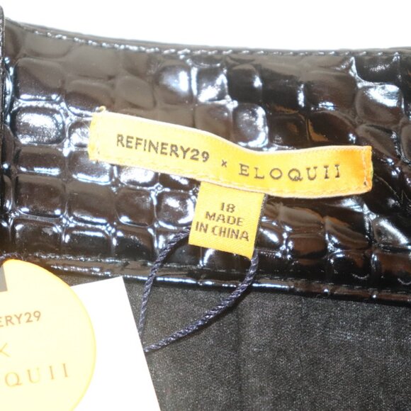 Eloquii X Refinery29 Faux Patent Black Skirt, Size 18, NWT - Picture 4 of 15